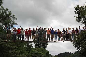 Image of students standing on a bridge - ewb13-9
