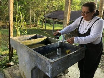 Kori Marmon washing hands